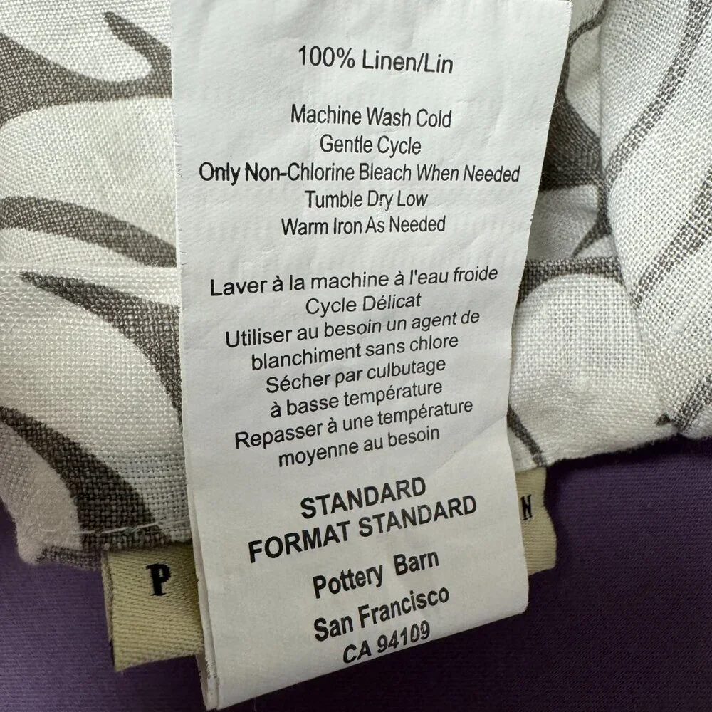 Pottery Barn 100% Linen Standard 20